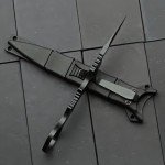 PAVCEING Portable Knife 6.7 Inch 440C Fixed Blade Outdoor Camping Portable Straight Knife With Kydex Sheath The Knife Comes In Black And White (Black)