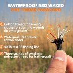 ULTLAT Fire Starter (2-Pack) for Camping, Hiking and Emergency Survival Kits, All-Weather Magnesium Ferro Rod with Waxed Fire Tinder Paracord (28inch)&6-in-1 Multi-Tool&Pine Handle Survival Igniter