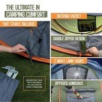 maple99 4 Person Pop Up Tent for Camping - Lightweight & Portable, Easy Quick Set-Up, 2 Doors, Lantern Hook, Storage Pockets, Carry Bag for Outdoor Hiking, Travel