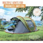 maple99 4 Person Pop Up Tent for Camping - Lightweight & Portable, Easy Quick Set-Up, 2 Doors, Lantern Hook, Storage Pockets, Carry Bag for Outdoor Hiking, Travel