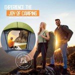 maple99 4 Person Pop Up Tent for Camping - Lightweight & Portable, Easy Quick Set-Up, 2 Doors, Lantern Hook, Storage Pockets, Carry Bag for Outdoor Hiking, Travel