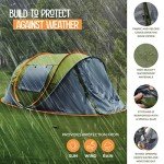 maple99 4 Person Pop Up Tent for Camping - Lightweight & Portable, Easy Quick Set-Up, 2 Doors, Lantern Hook, Storage Pockets, Carry Bag for Outdoor Hiking, Travel