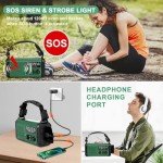Hand Crank Emergency Radio, NOAA/AM/FM Weather Radio, Solar Radio, 20000MAH Rechargeable Battery Powered with USB Charging LED Flashlight Reading Lamp Headphone Jack, SOS Alarm for Emergency