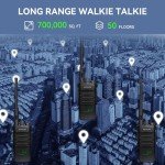 Retevis RT86 Walkie Talkies Long Range, 2 Way Radio with Shoulder Mic, Heavy Duty Two Way Radios Rechargeable, Handheld, High Power, 2600mAh, for Security Property Hunting(4 Pack)