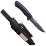 Morakniv Bushcraft Survival BlackBlade™ Fixed-Blade Knife with Carbon Steel Blade with Sheath and Fire Starter, Black, 4.3 Inch