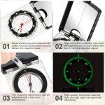 Nihtdoy High-Precision Compass with Mirror for Hiking, Camping, Adjustable Declination, Portable Orienteering Compass with Map Scale & Lanyard, Perfect for Outdoor Navigation and Adventure