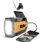 2024 Emergency Crank Radio，4000mAh-Solar Hand Crank Portable AM/FM/NOAA Weather Radio with 1W Flashlight & Motion Sensor Reading Lamp，Cell Phone Charger,SOS Alarm for Home and Emergency(Orange)
