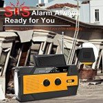 2024 Emergency Crank Radio，4000mAh-Solar Hand Crank Portable AM/FM/NOAA Weather Radio with 1W Flashlight & Motion Sensor Reading Lamp，Cell Phone Charger,SOS Alarm for Home and Emergency(Orange)