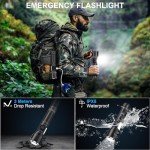 Rechargeable Magnetic Flashlights 100,000 High Lumens, Super Bright LED Powerful Flashlight 8 Modes with COB Work Light, Waterproof Handheld Flash Light for Camping (2 Pack with Leather Box, Black)
