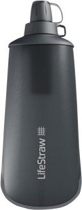 LifeStraw Peak Series Water Filter - 1L, Dark Mountain Gray, Protects Against Bacteria and Parasites, Ultra-Compact and Versatile