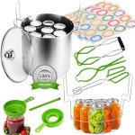 Canning Pot Water Bath Canner 20quart Stock Pot, Stainless Steel Canning Supplies Starter Kit Canner Tools Beginners Canning Kits Accessories with Rack, Tongs, Jar Lifter, Full Canning Set