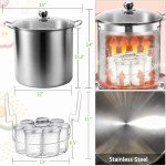 Canning Pot Water Bath Canner 20quart Stock Pot, Stainless Steel Canning Supplies Starter Kit Canner Tools Beginners Canning Kits Accessories with Rack, Tongs, Jar Lifter, Full Canning Set