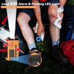 Emergency Weather Radio - AM/FM/NOAA Hand Crank Radio with 15W Fast Charge, 20000mAh Solar Power Bank, Multi-Function Flashlight & SOS Alarm (Orange)