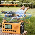 Emergency Weather Radio - AM/FM/NOAA Hand Crank Radio with 15W Fast Charge, 20000mAh Solar Power Bank, Multi-Function Flashlight & SOS Alarm (Orange)
