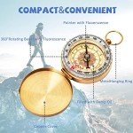 Bahfir Camping Survival Compass for Hiking, Pocket Compass for Kids, Glow in The Dark Compass for Camping Hunting, Outdoor Military Navigation Tool