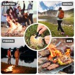 Keon Flint and Steel fire Starter kit, Ferro Rod fire Starter Survival Tool, 4.5" x 3/8" Camping fire Starter with Paracord Wrist Lanyard and Striker (Flint Lighter, Emergency fire Starters)