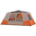 Ozark Trail 11 Person 3 Room 14' x 14' Instant Cabin Tent (Orange)