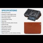 Eton Elite Traveler AM/FM, Longwave, Shortwave Radio with RDS, World Clock, 500 Stations, Dial Tuning, Alarm, Sleep Timer, Leather Case, Portable International Radio with High-Contrast LCD