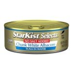 StarKist Selects No Salt Added Chunk White Albacore Tuna in Water, 4.5 oz (12 Pack) Canned Tuna Fish, Wild Caught, Gluten Free, Ready to Eat, Perfect for Salads, Keto Meals & Snacks, 30g Protein