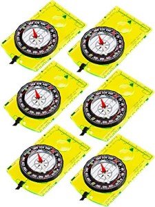 6 Pieces Navigation Backpacking Compass Orienteering Hiking Compass Map Reading for Scout Outdoor Camping(Style 1)