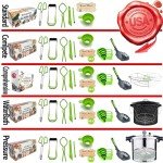 Canning Supplies - Water Bath Canning Pot with Rack and Lid - Starter Kits Set for Beginners - Stainless Steel Water Bath Canner Kit and Rack - Canner Rack, XL Ladle, Measuring Cups, Kitchen Funnel