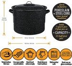 Canning Supplies - Water Bath Canning Pot with Rack and Lid - Starter Kits Set for Beginners - Stainless Steel Water Bath Canner Kit and Rack - Canner Rack, XL Ladle, Measuring Cups, Kitchen Funnel