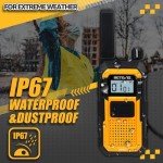 Retevis RB48 Waterproof Walkie Talkies, Heavy Duty Two Way Radio, Advanced Triple Proof, Vibration Call, USB-C, SOS,2000mAh, NOAA, 2 Way Radio(2 Pack) Yellow