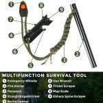 4 Pack Ferro Rod Fire Starter Flint Fire Starter Survival Tool Flint and Steel Fire Starter Kit 6-in-1, Portable Ferro Rod Striker with Paracord Handlead for Campfires Survival Emergency Kit