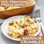 Nutristore Freeze Dried Sausage Crumbles | Survival Emergency Food Supply, Meal Prep, Camping | Made in USA | 25 Year Shelf Life | #10 Can, 29.6 oz