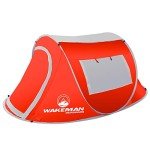 Pop-up Tent 2 Person, Water Resistant Barrel Style Tent for Camping with Rain Fly and Carry Bag, Sunchaser 2-Person Tent by Wakeman Outdoors (Red)