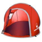Pop-up Tent 2 Person, Water Resistant Barrel Style Tent for Camping with Rain Fly and Carry Bag, Sunchaser 2-Person Tent by Wakeman Outdoors (Red)