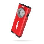 NEBO Slim Work Light, USB Rechargeable Bright Pocket Light with Clip, Hook and Magnetic Base for Hands-Free Lighting Portable COB LED Dimmable Flashlight 500 Lumens -Red