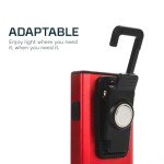 NEBO Slim Work Light, USB Rechargeable Bright Pocket Light with Clip, Hook and Magnetic Base for Hands-Free Lighting Portable COB LED Dimmable Flashlight 500 Lumens -Red