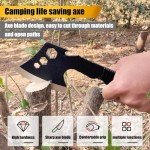 Outdoor Multifunctional Axe, Multifunctional Camping Chopping firewood, Small Hand Axe, Tied Rope, Mountain Axe, Multi-Purpose Camping Tool Axe-WSHUZEMN