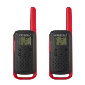 Motorola Solutions, Portable FRS, T210, Talkabout, Two-Way Radios, Rechargeable, 22 Channel, 20 Mile, Black W/Red, 2 Pack