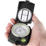 Eyeskey Tactical Survival Compass with Lanyard & Pouch | Waterproof & Impact Resistant | Lensatic Sighting Compass for Hiking (Black)