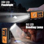 QAUYYW 74000mWh Emergency Radio with NOAA Weather Alert, Portable Hand Crank SW/AM/FM Survival Radio with Fast Charge Rechargeable Solar Battery, Flashlight, Reading Lamp,SOS Sirenor Home Outdoor