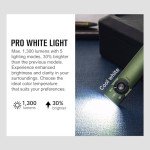 OLIGHT Arkfeld Pro Rechargeable EDC Flat Flashlight with Green Beam, UV and White LED Combo, 1300 Lumens Portable Pocket Lights, Triple Sources for Outdoors Emergency Working (OD-Green CW)