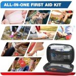 Mini First Aid Kit 100 PCS Emergency Kit for Home Car Travel Small First Aid Kits for Hiking Camping Portable Trauma Kit for Boat Vehicle Outdoor Survival