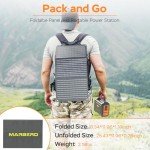 MARBERO Solar Generator 167Wh Camping Portable Power Station 200W Peak with Foldable Solar Panels 30W with AC Outlet 110V Multi-Port LED Flashlights for CPAP Home Camping Hurricane Emergency