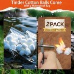 HOPKASE 2PCS Magnesium Fire Starter with Striker, High Temp Magnesium Rod, Ferro Rod Fire Starter Survival Tool with 20Pack Waterproof Tinder and Steel Fire Striker for Camping, Hiking and Emergency