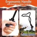 HOPKASE 2PCS Magnesium Fire Starter with Striker, High Temp Magnesium Rod, Ferro Rod Fire Starter Survival Tool with 20Pack Waterproof Tinder and Steel Fire Striker for Camping, Hiking and Emergency