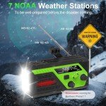 Hand Crank Emergency Radio, 6000mAh AM/FM/NOAA Weather Radio, Hand Crank Radio with 4 Built-in Cable, Emergency Weather Radio with Quickly Phone Charger, SOS Alarm for Emergency Winter Storm