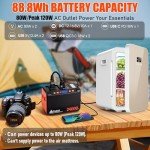 Takki Portable Power Station 88Wh Lithium Battery Solar Generator Power Bank with 120W Peak AC Outlet Battery Backup for Camping, Home Use, Emergency(Without Solar Panel)