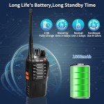 MaxTalker Walkie Talkies Long Range for Adult: MT-8S Rechargeable Walkie Talkies with Earpiece, 2 Way Radio with Flashlight, VOX 1500mAh Li-ion Battery, USB-C Charging, 2 Pack
