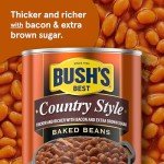 Bush's Best Baked Beans, Country Style with Bacon and Brown Sugar, 8.3 OZ (Pack of 12)