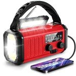 Emergency Hand Crank Radio,10000mAh/37000mWh Solar Radio NOAA/AM/FM Weather Radio, Emergency Cell Phone Charger Dynamo Radio with Multi-Function LED Flashlight for Indoor Outdoor Emergencies