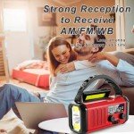 Emergency Hand Crank Radio,10000mAh/37000mWh Solar Radio NOAA/AM/FM Weather Radio, Emergency Cell Phone Charger Dynamo Radio with Multi-Function LED Flashlight for Indoor Outdoor Emergencies