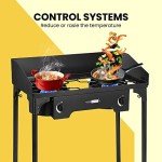 VIVOHOME 150,000 BTU Double Burner Propane Stove, Heavy-Duty Outdoor Portable Camp Stove with Windscreen & Detachable Legs for Camping, Backyard, BBQ Cookouts