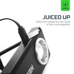 NEBO Slim Work Light, USB Rechargeable Bright Pocket Light with Clip, Hook and Magnetic Base for Hands-Free Lighting Portable COB LED Dimmable Work Light Flashlight 500 Lumens -Black